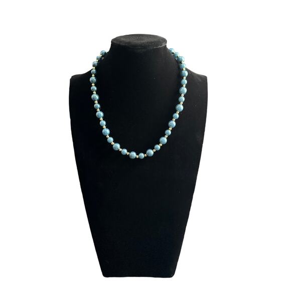 Vintage Lot‎ of 6 Teal And Blue Beaded Statement Necklaces - Picture 5 of 10